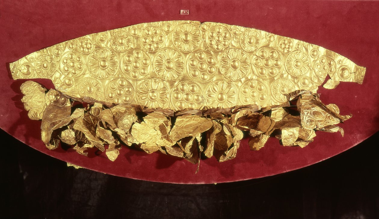 Tiara de una tumba, Círculo Superior de Mycenaean Mycenaean
