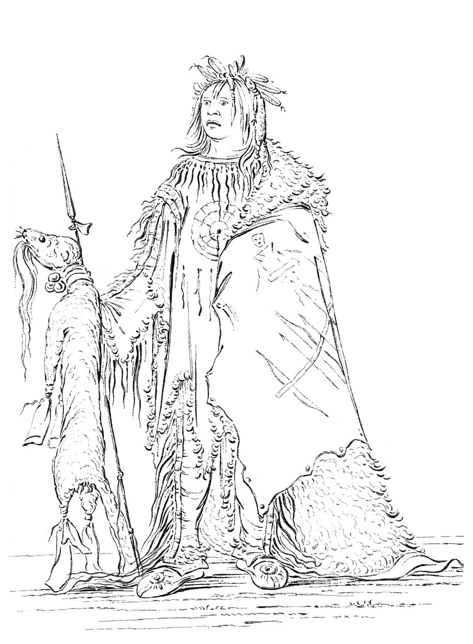 Retrato de Iron Horn, hombre nativo americano, 1841 de Myers and Co