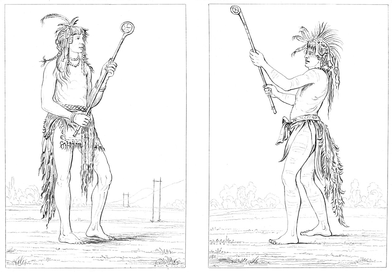 Jugadores de pelota Sioux, 1841 de Myers and Co