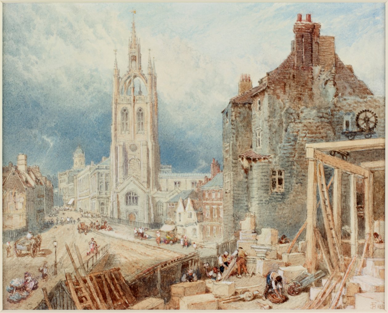 La Puerta Negra y la Catedral de San Nicolás, Newcastle de Myles Birket Foster