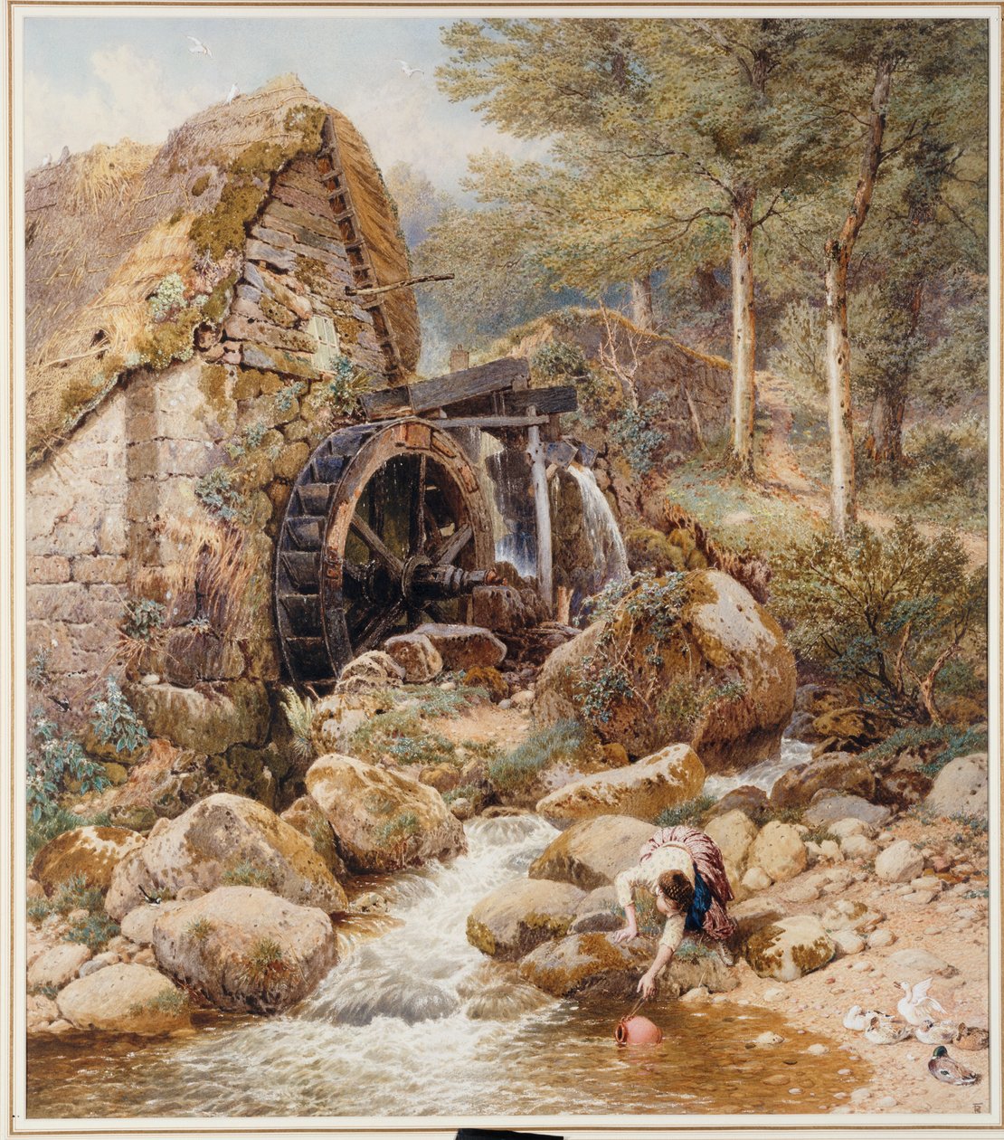 Un viejo molino de agua de Myles Birket Foster
