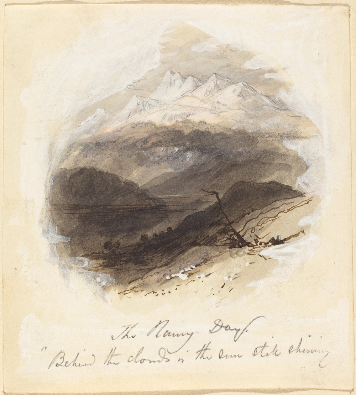 Ilustración para "El día lluvioso" de Longfellow de Myles Birket Foster