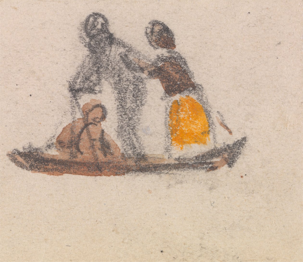 Uno de un grupo de tres estudios de góndolas de Myles Birket Foster