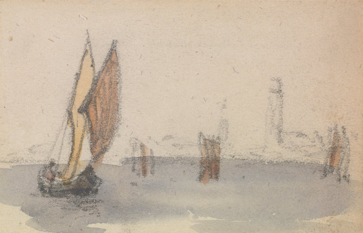 Uno de un grupo de tres estudios sobre el Logo veneciano de Myles Birket Foster