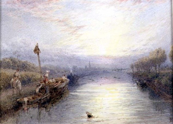 Paisaje fluvial de Myles Birket Foster
