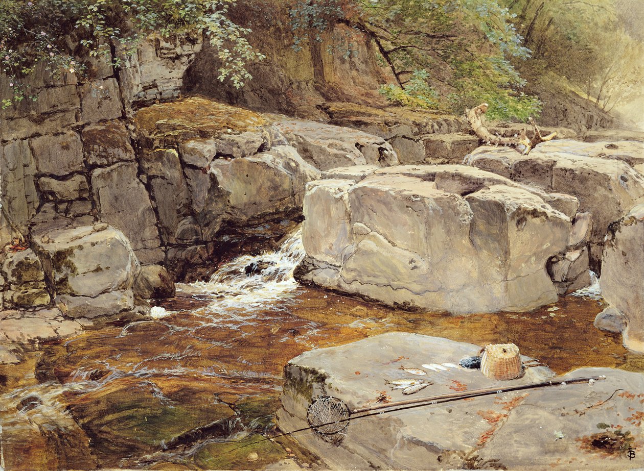 Rocas en el Greta de Myles Birket Foster