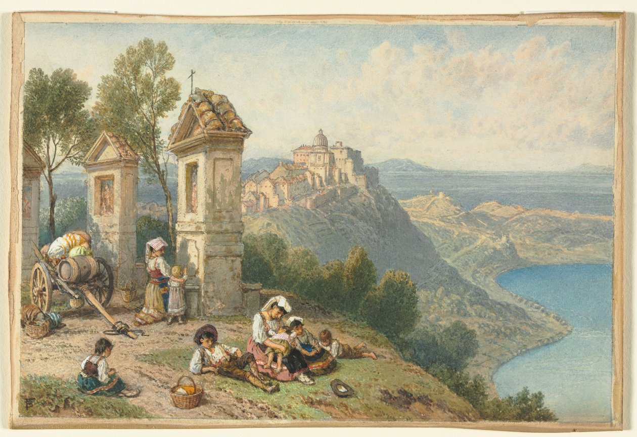 Vista de Castel Gandolfo de Myles Birket Foster