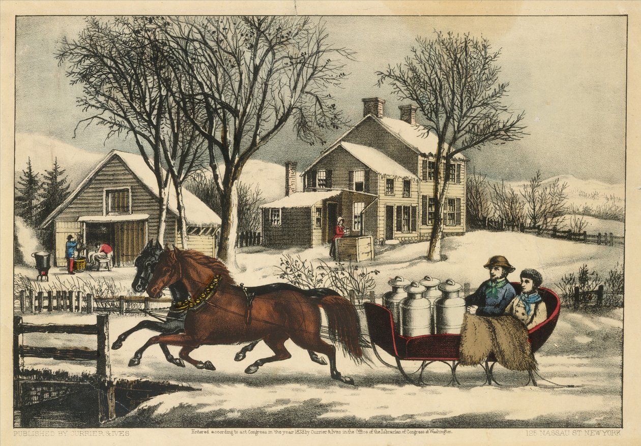 Mañana de invierno en el campo, 1873 de Nathaniel Currier