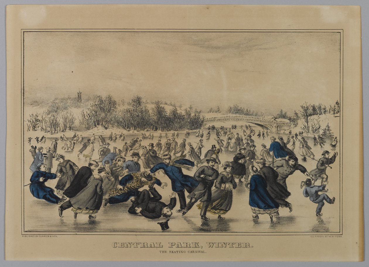 Central Park, Invierno. El Carnaval de Patinaje de N. and Ives, J.M. Currier