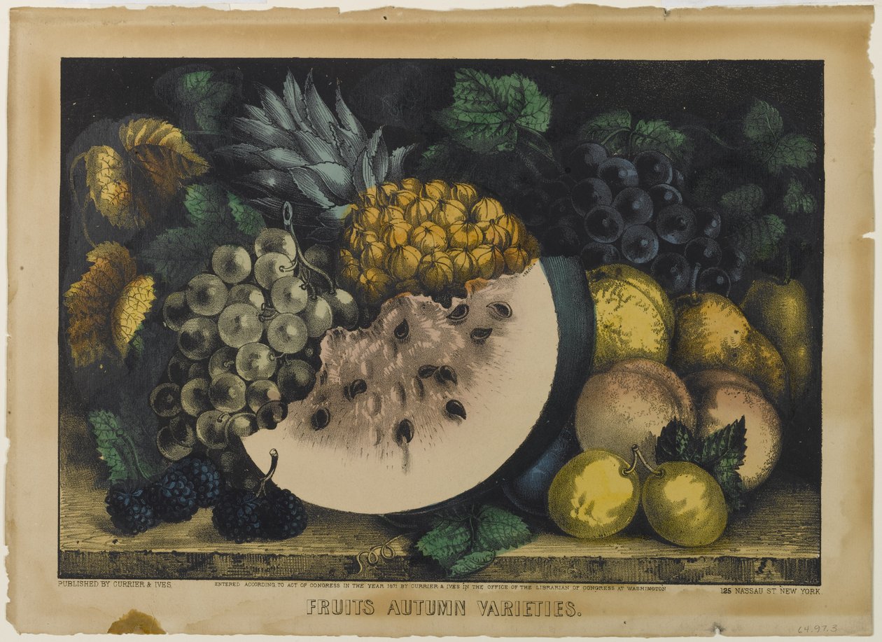 Frutas Variedades de Otoño, 1871 de N. and Ives, J.M. Currier