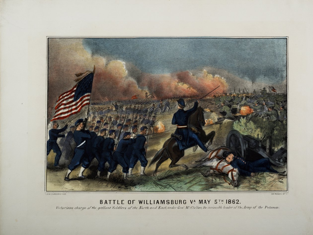 Batalla de Williamsburg, Va. 5 de mayo de 1862, c.1862 de N. and Ives, J.M. Currier