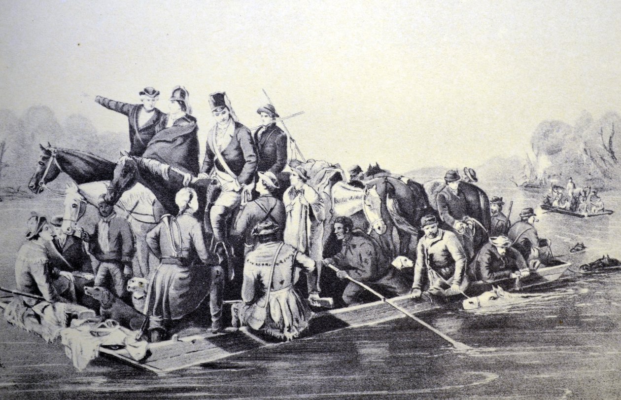 La brigada de Marion cruzando el río Pedee, S.C. 1778 de N. and Ives, J.M. Currier