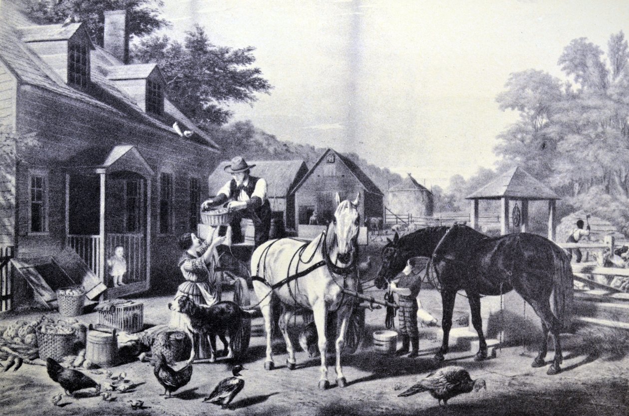 Preparándose para el mercado de N. and Ives, J.M. Currier