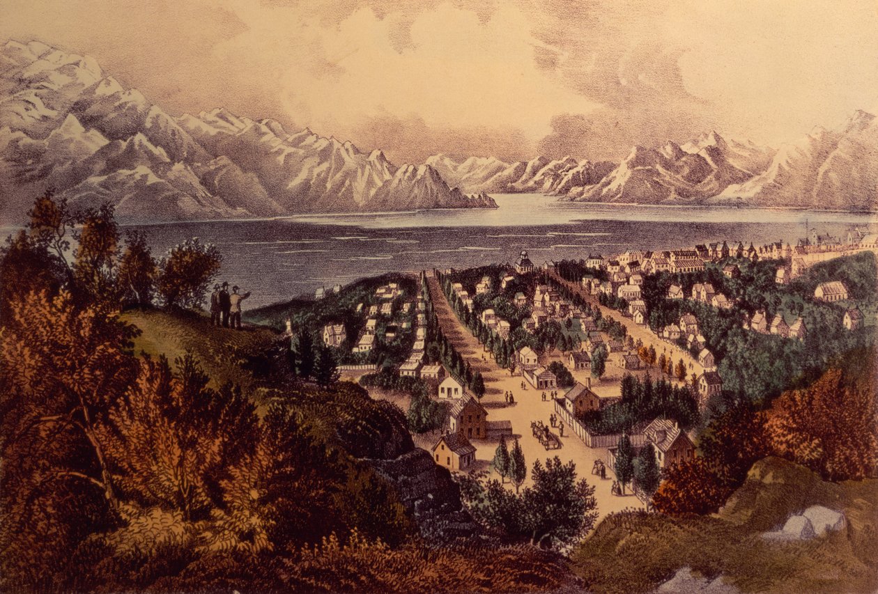 Gran Lago Salado, Utah de N. and Ives, J.M. Currier