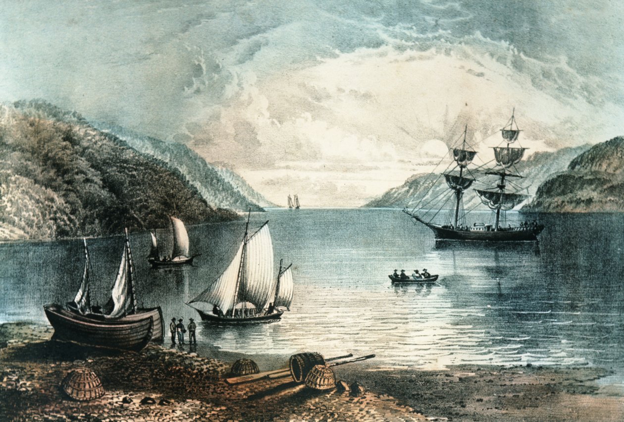 La bahía de Annapolis, c.1880 de N. and Ives, J.M. Currier