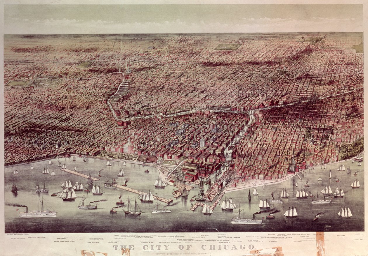 La ciudad de Chicago, Illinois, 1892 de N. and Ives, J.M. Currier
