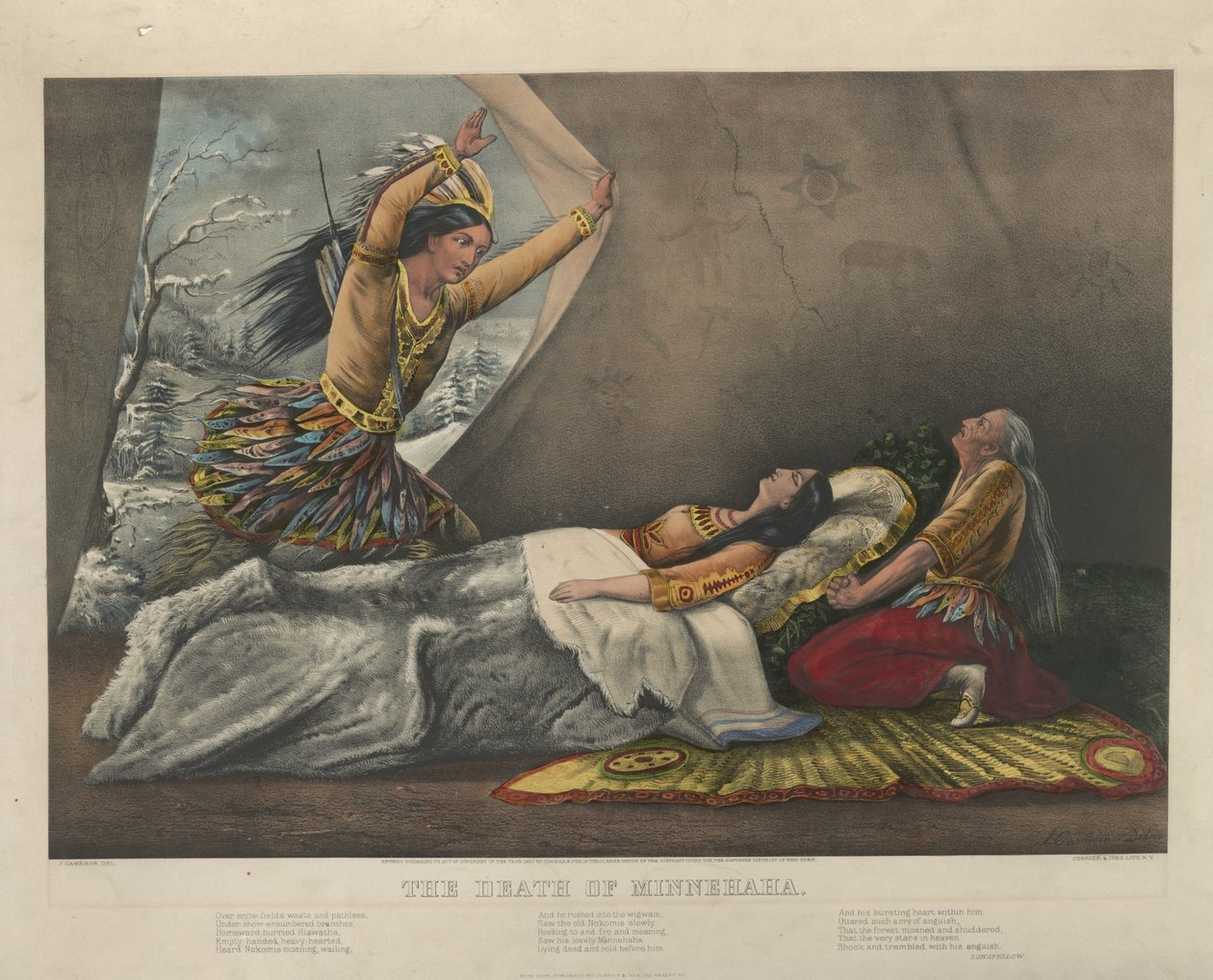 La muerte de Minnehaha, 1867 de Nathaniel Currier