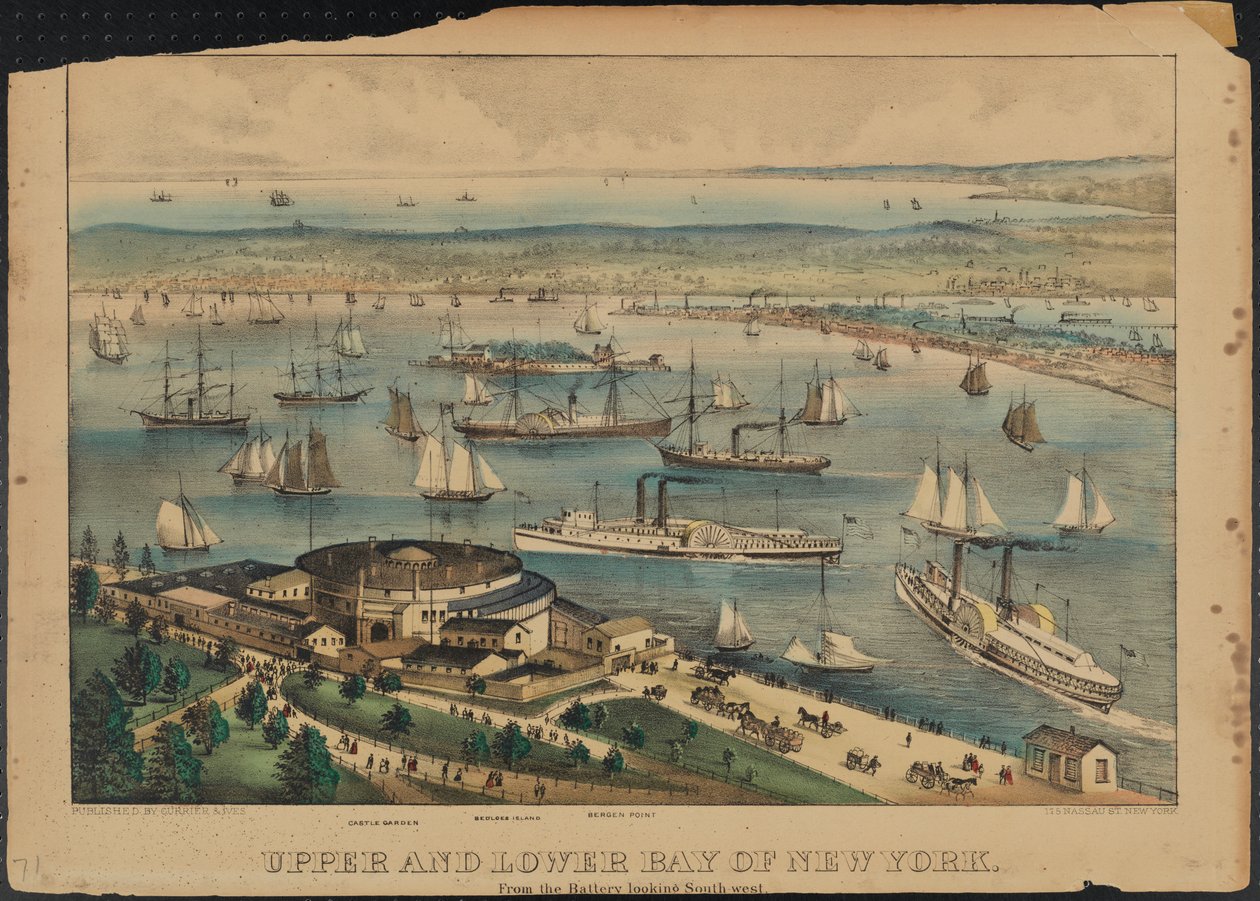 Bahía Alta y Baja de Nueva York, c.1881 de Nathaniel Currier