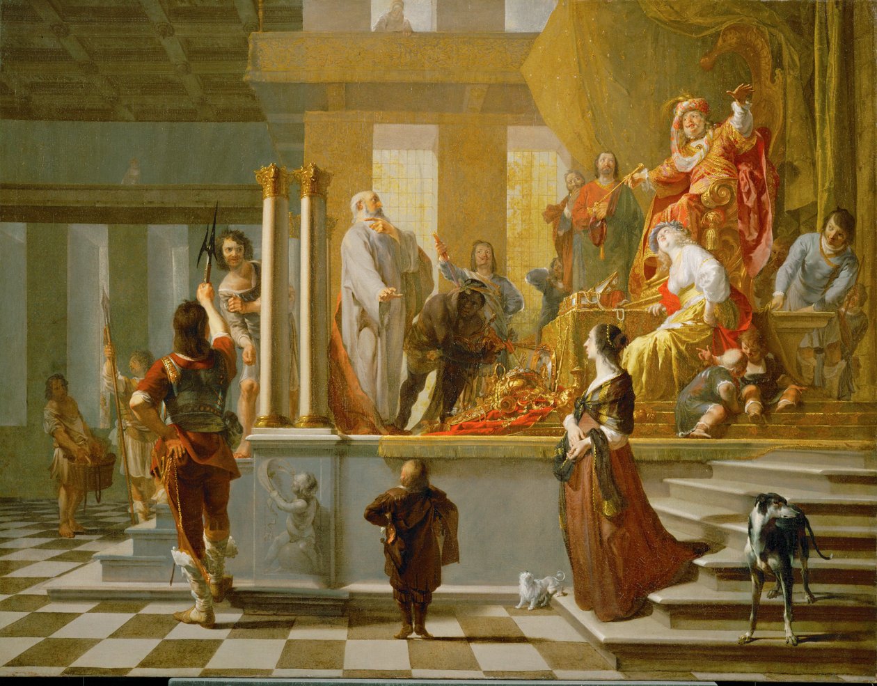 Creso muestra sus tesoros a Solón de N. & Hondecoeter G. G. de (1604-53) Knuepfer