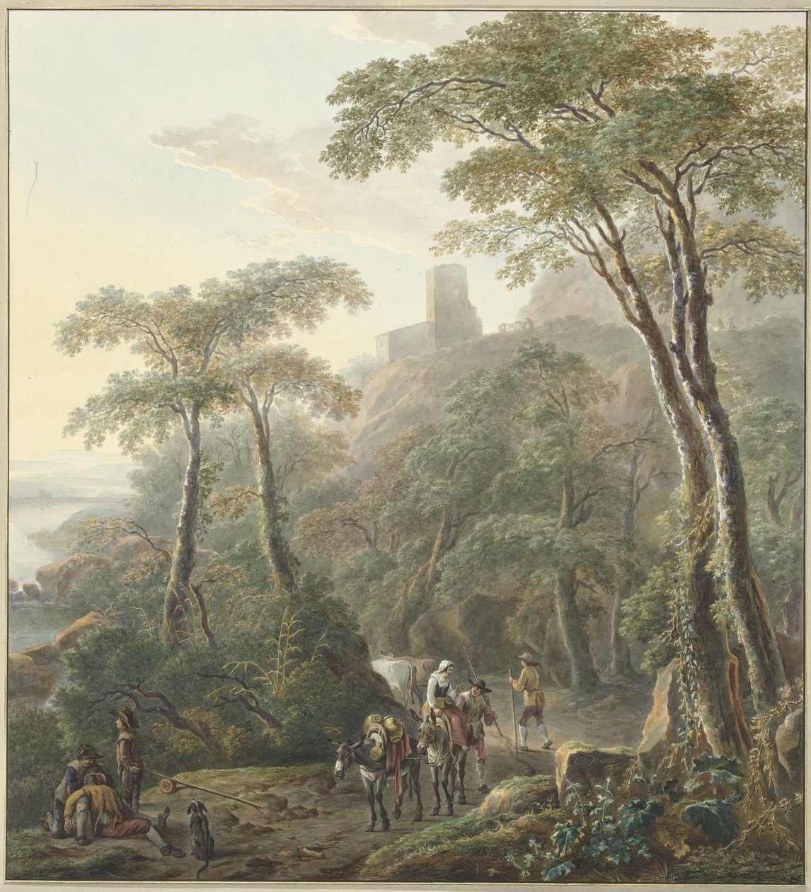 Paisaje con pastores y lechera de N. Lamme