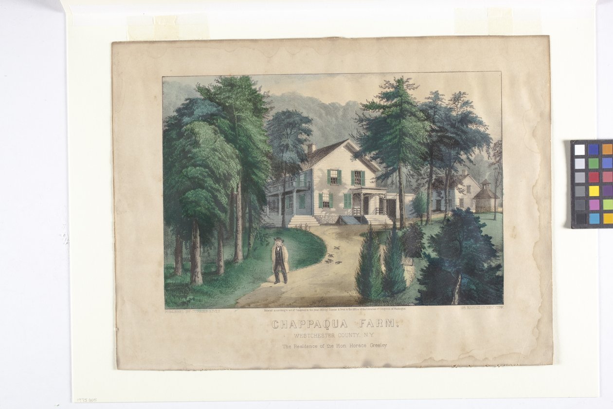 Chappaqua Farm, West Chester County, Nueva York (litografía coloreada a mano) de N. and Ives J.M. (1824 95) Currier