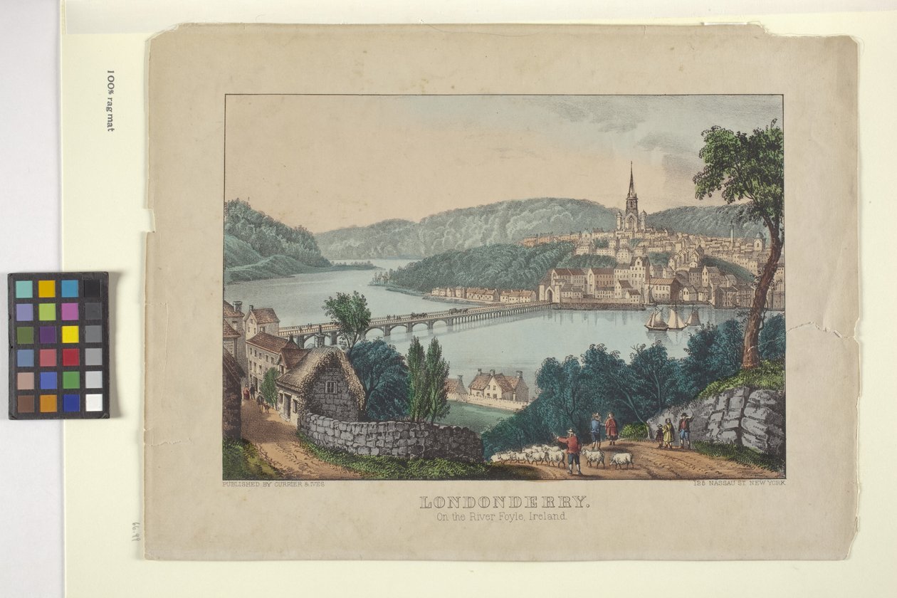 Londonberry (litografía coloreada a mano) de N. and Ives J.M. (1824 95) Currier
