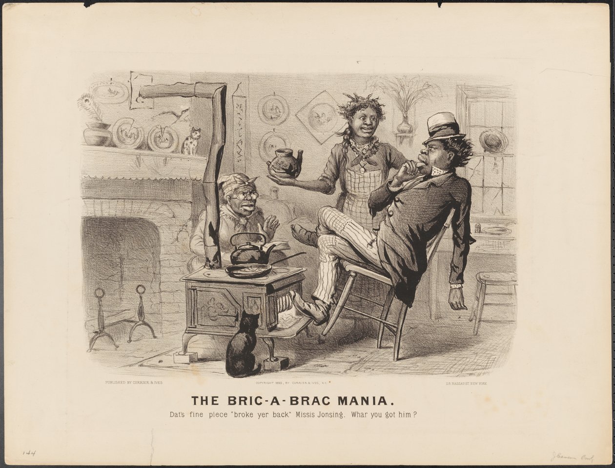La Bric - A - Brac Mania de N. and Ives J.M. (1824-95) Currier