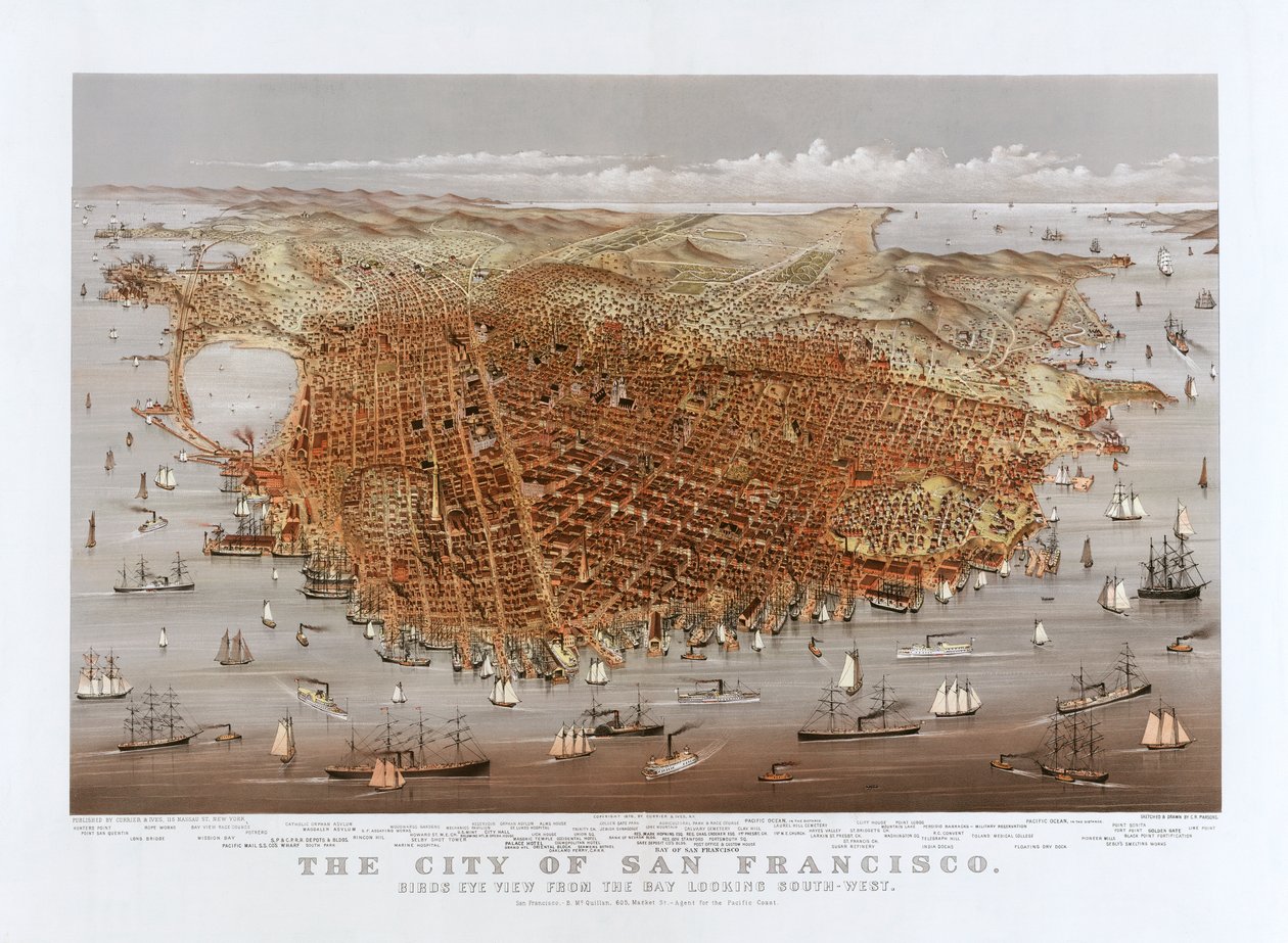La ciudad de San Francisco por Currier & Ives, c.1878 de Currier and Ives