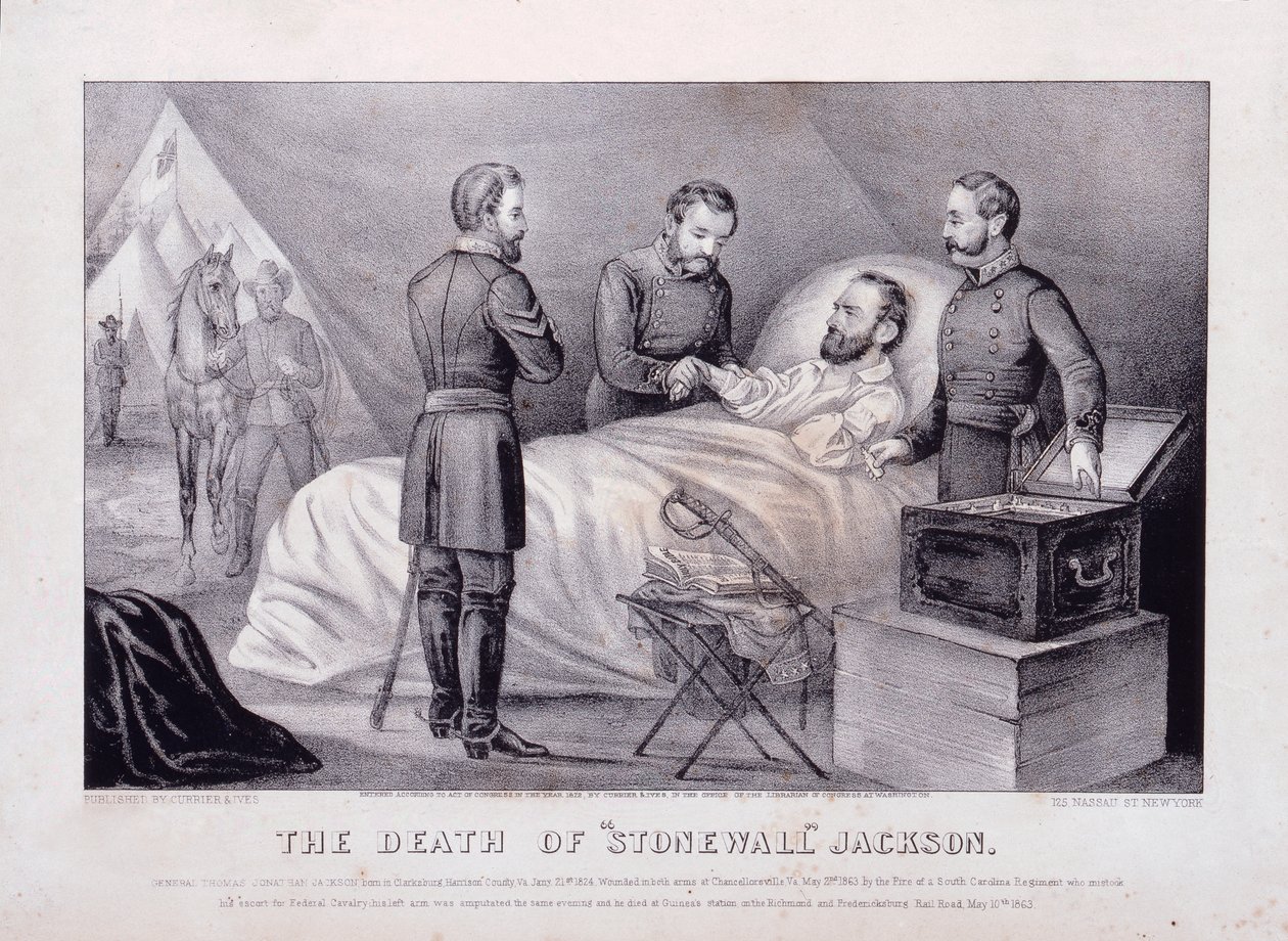 La muerte de "Stonewall" Jackson (litografía) de N. and Ives J.M. (1824 95) Currier