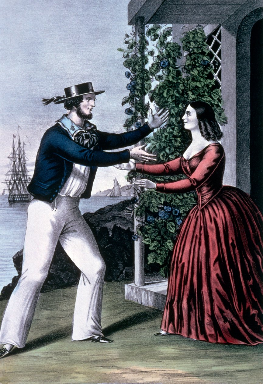 El marinero vuelve de N. and Ives J.M. (1824-95) Currier