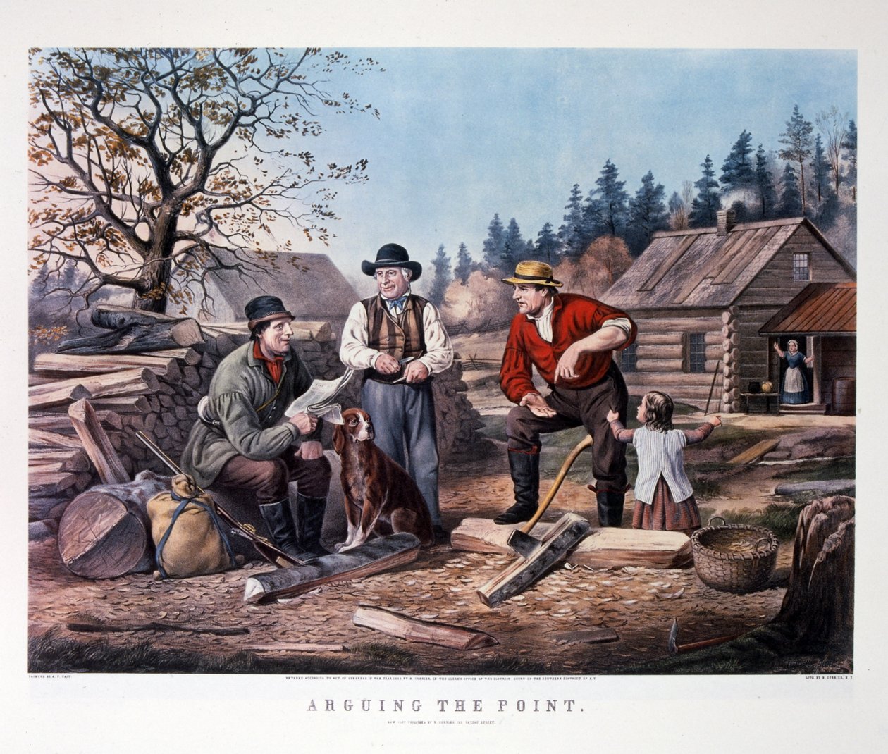 "Argumentando el punto" de N. and Ives J.M. (1824 95) Currier