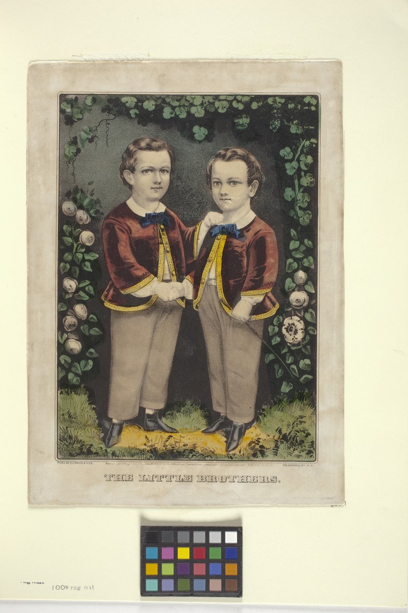 Pequeños hermanos (litografía coloreada a mano) de N. and Ives J.M. (1824 95) Currier