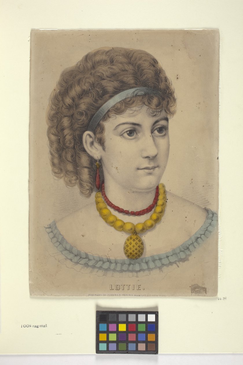 Lottie (litografía coloreada a mano) de N. and Ives J.M. (1824 95) Currier