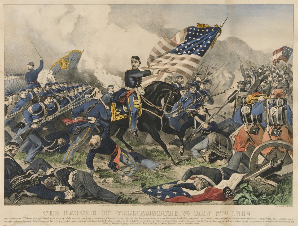 La Batalla de Williamsburg, Virginia el 5 de Mayo de 1862 de Currier and Ives