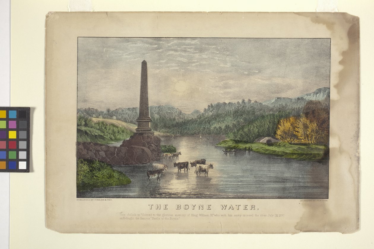 El agua del Boyne (litografía coloreada a mano) de N. and Ives J.M. (1824 95) Currier