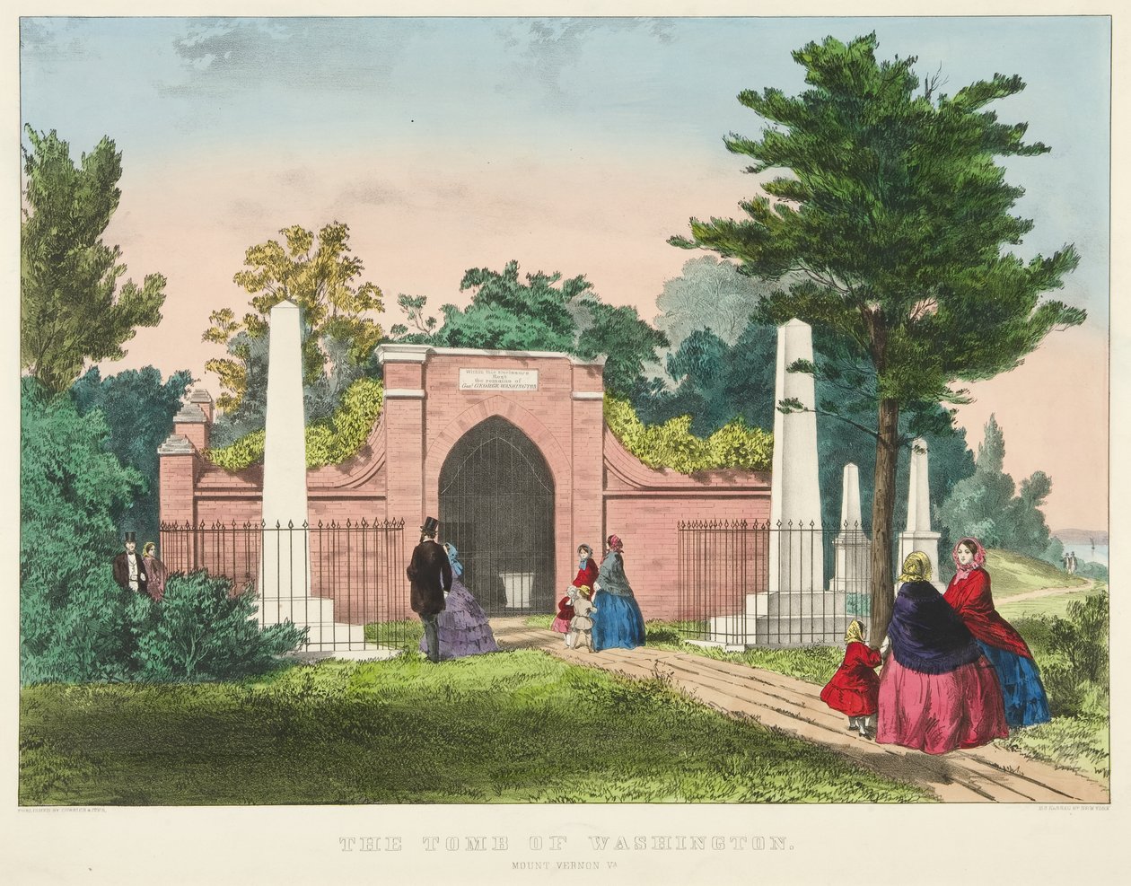 La tumba de Washington, Mount Vernon, Virginia de Currier and Ives