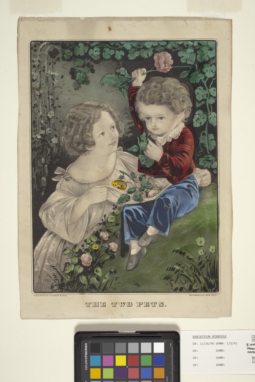 Las dos mascotas (litografía coloreada a mano) de N. and Ives J.M. (1824 95) Currier