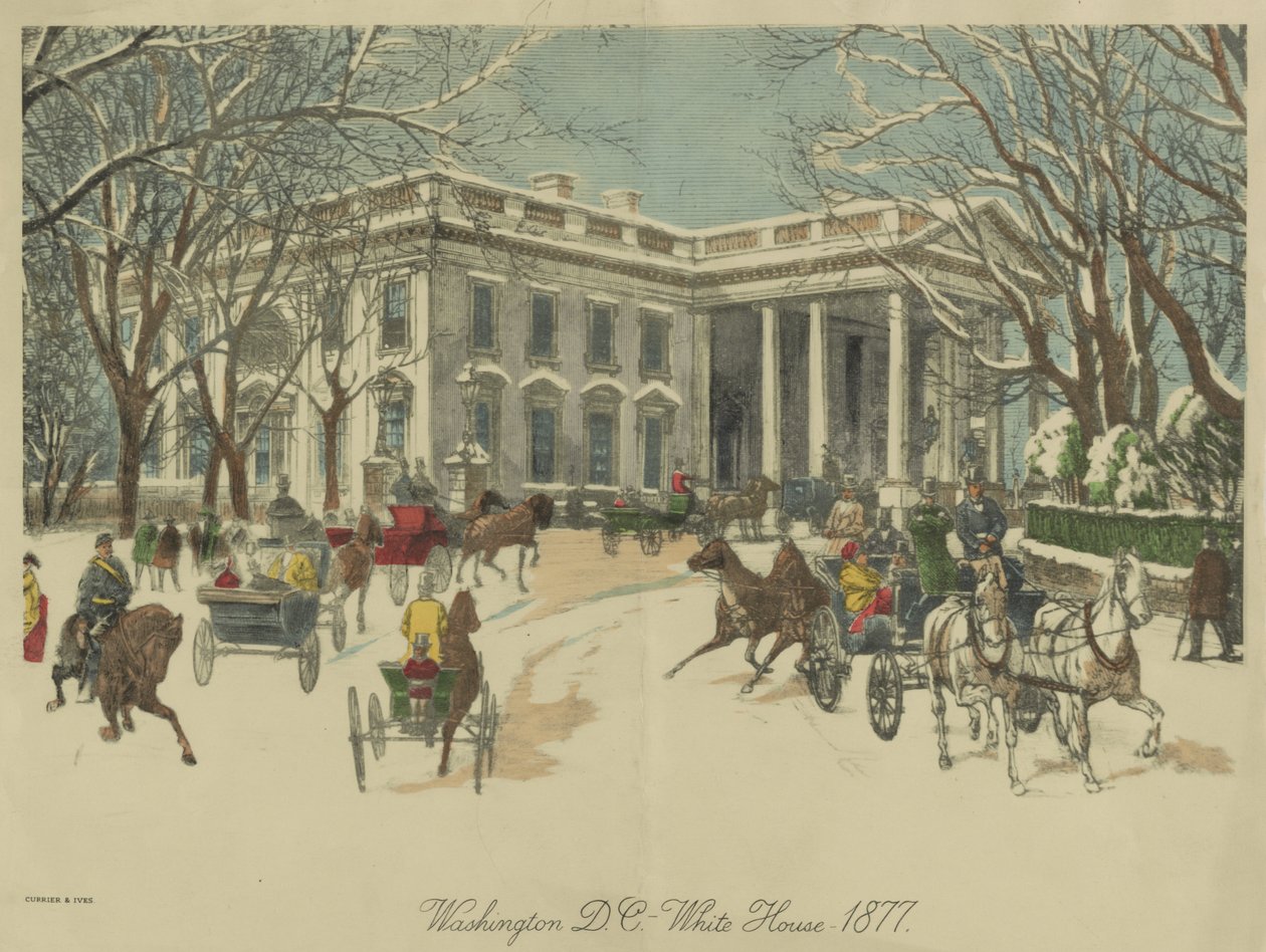 La Casa Blanca, Washington D.C. 1877 de Currier and Ives