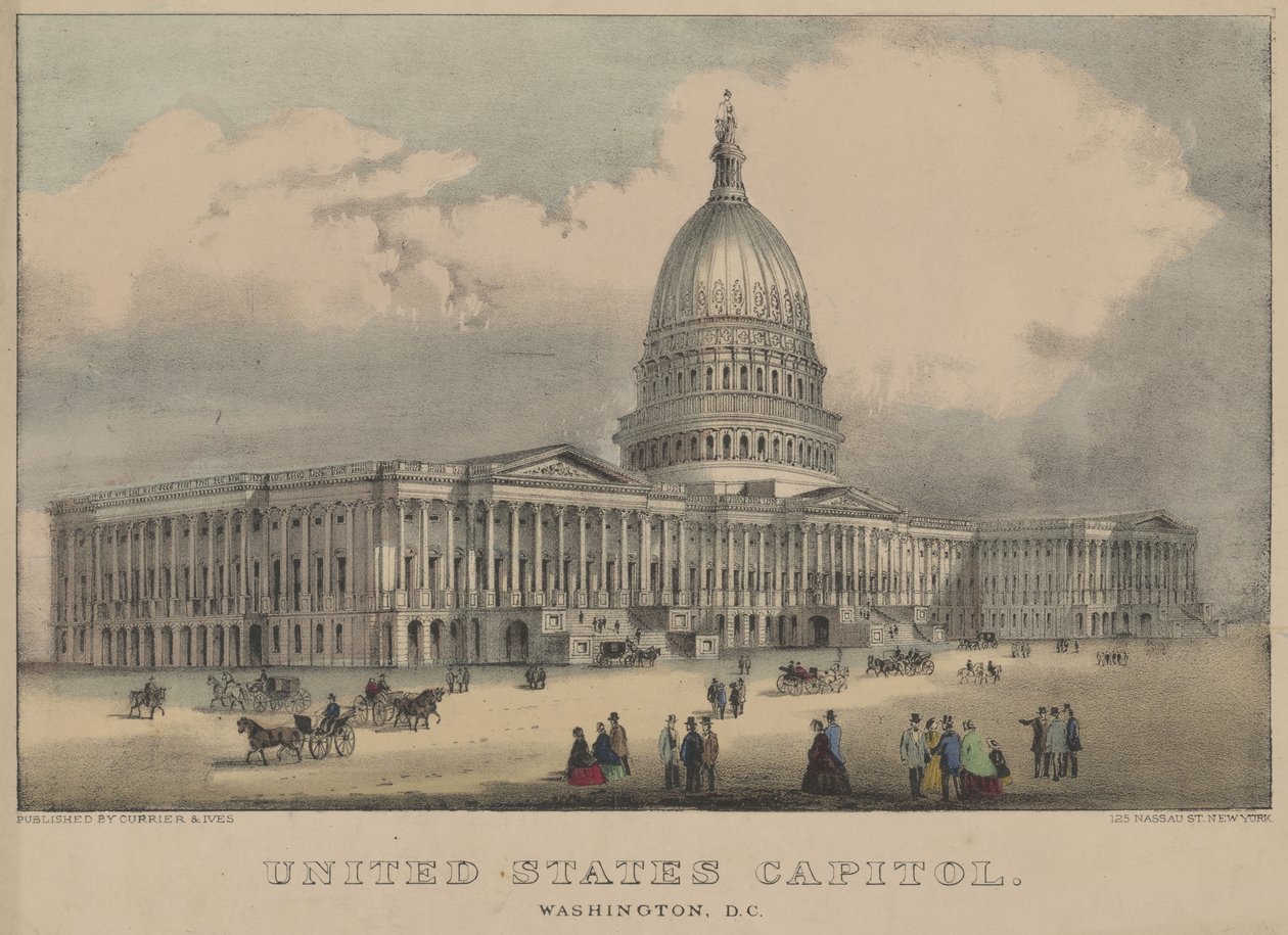 Capitolio de los Estados Unidos, Washington, D.C. 1872 de Currier and Ives