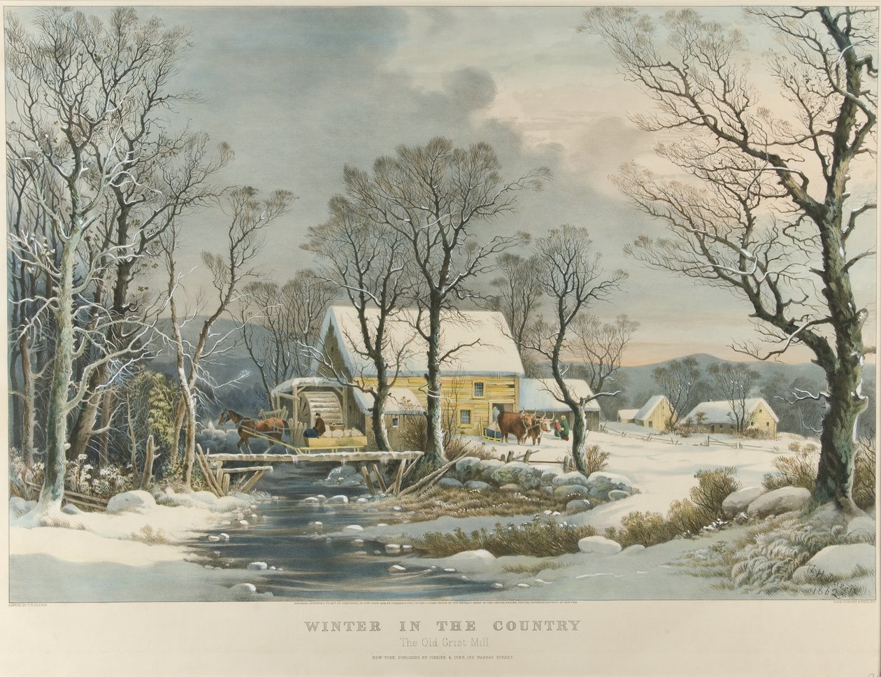 Invierno en el campo, El viejo molino de Griest de Currier and Ives