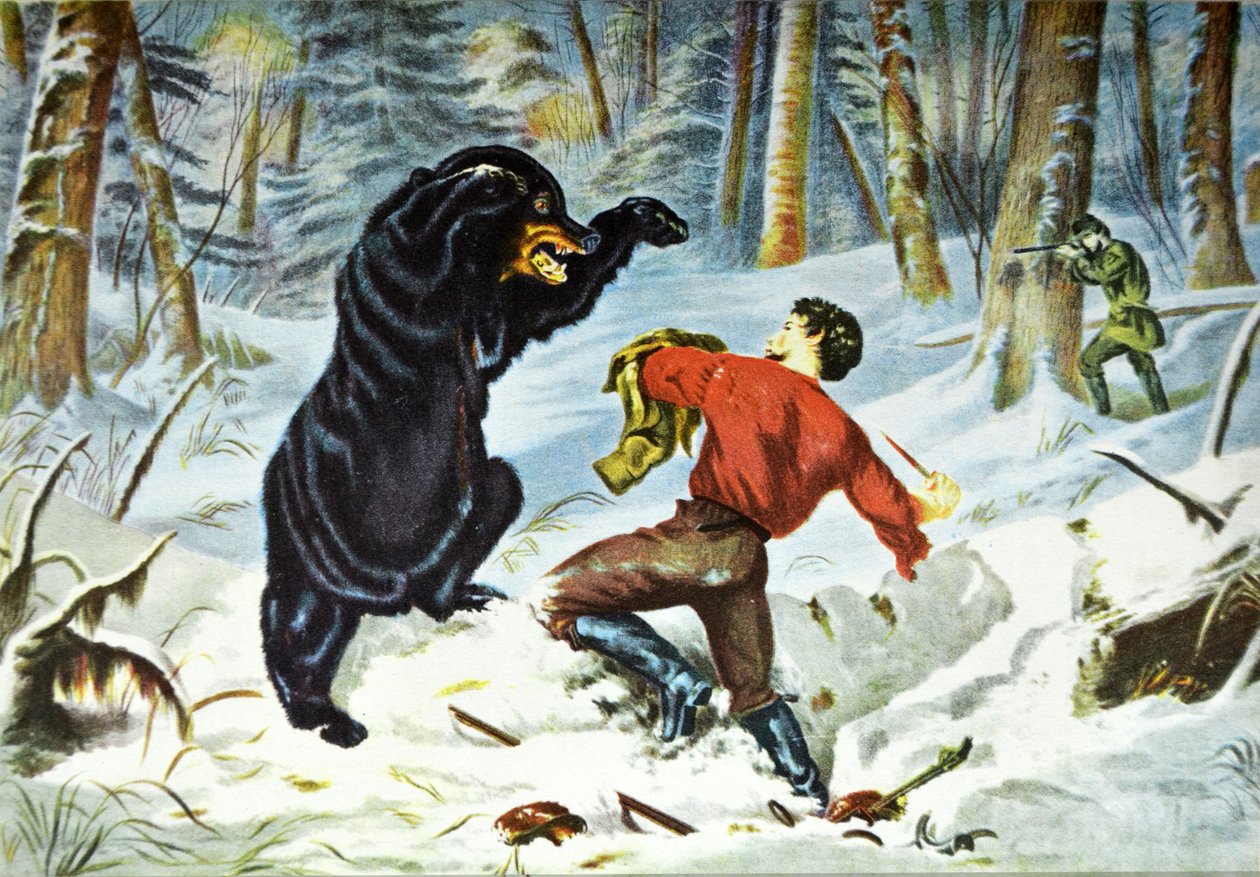 La vida de un cazador. Un aprieto. de N. and Ives, J.M. Currier