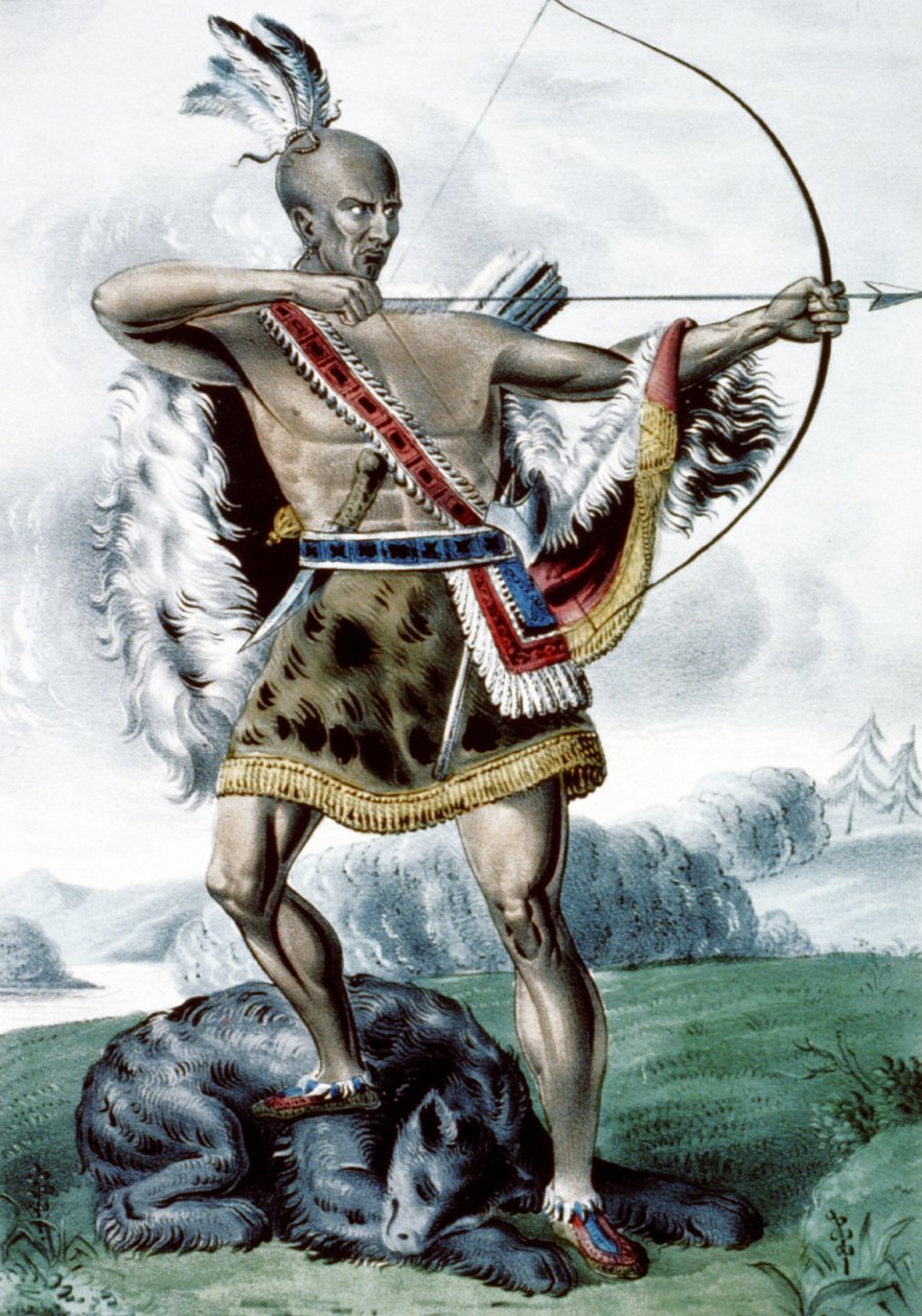 Cazador indio, 1845 de N. and Ives, J.M. Currier