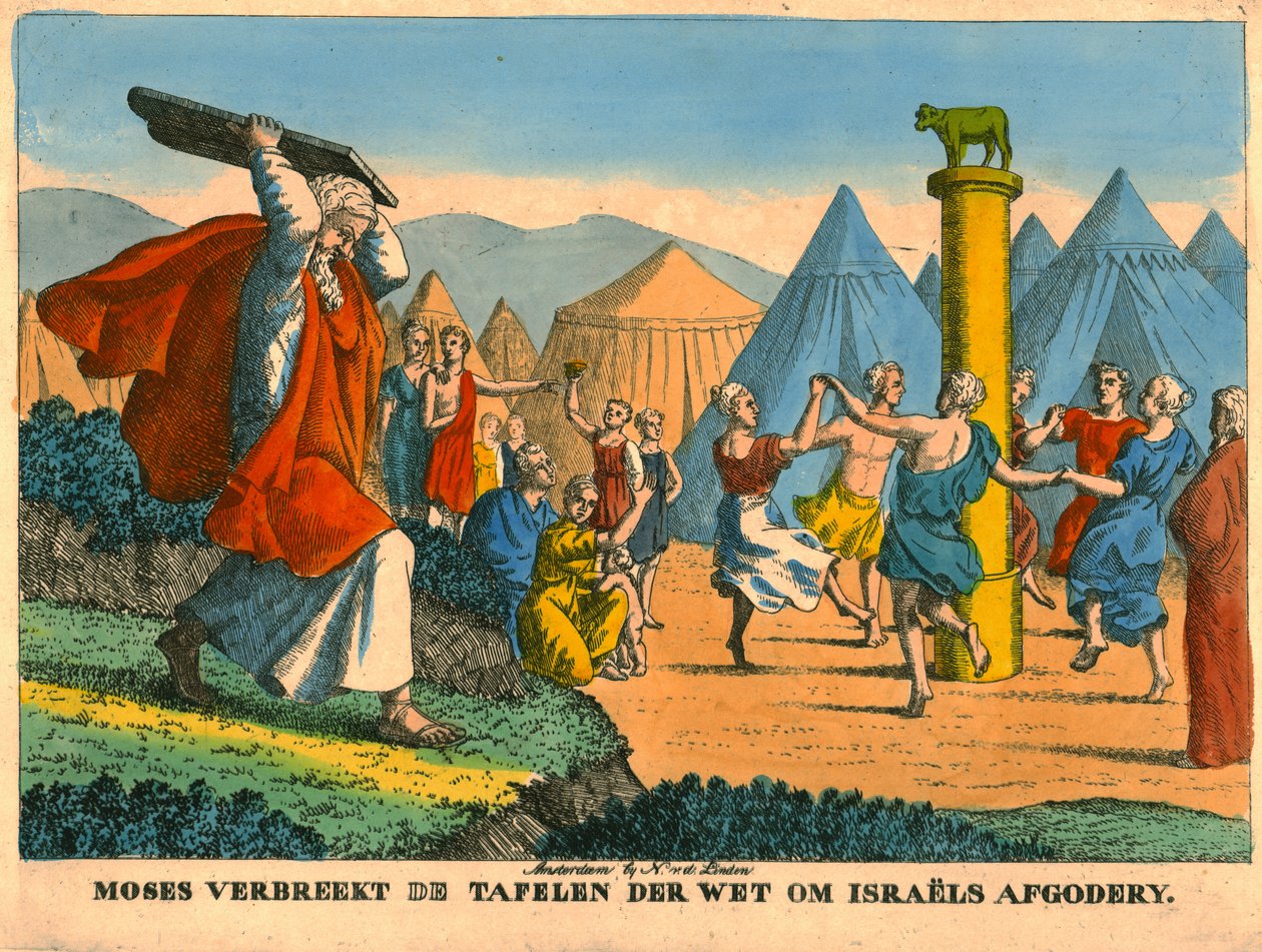 Moisés y la idolatría de los israelitas de N v d Linden