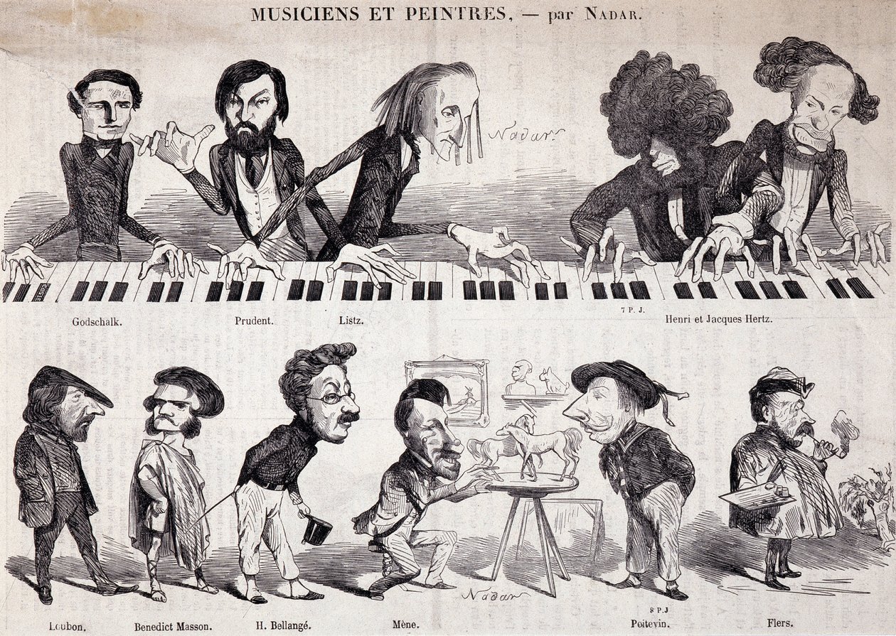 La serie "Músicos y Pintores" de "Le Petit journal pour rire" de Nadar