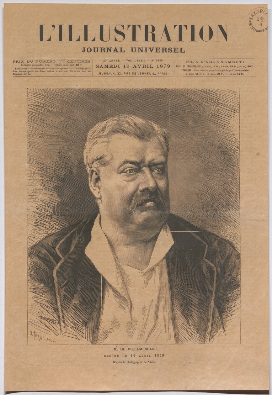 El señor de Villemessant, fallecido el 11 de abril de 1879. de Nadar