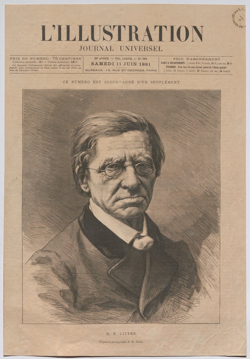 Sr. E. LITTRÉ de Nadar