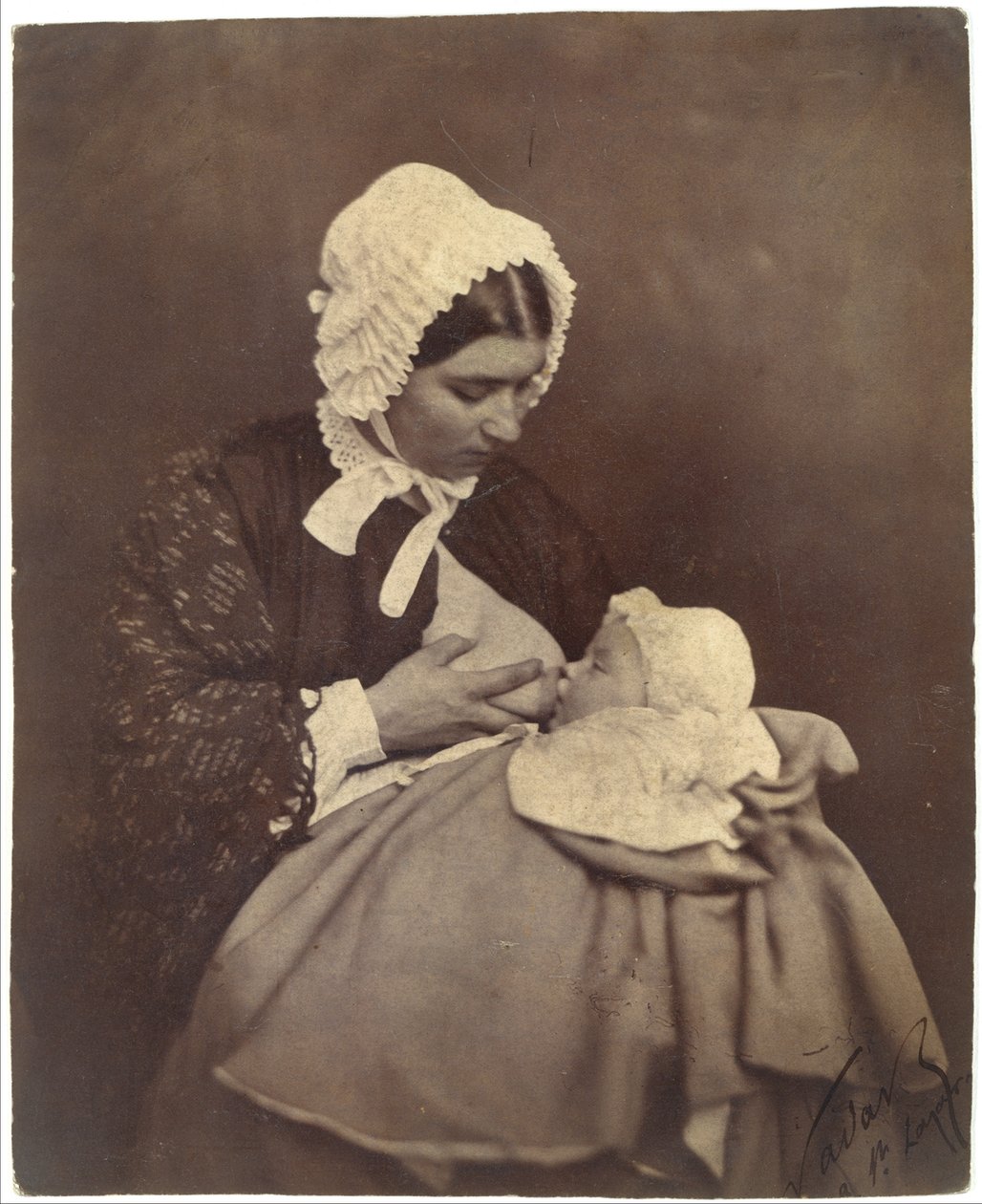 Paul Nadar al pecho de su nodriza de Nadar