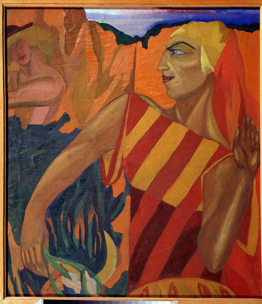 Medee - Diseño de Vestuario para el Ballet El Vellocino de Oro (Medea. Diseño de Vestuario para el Ballet El Vellocino de Oro) - Pintura de Nadhezhda Vladimirovna Lermontova (1885-1921), óleo sobre lienzo de Nadezhda Vladimirovna Lermontova