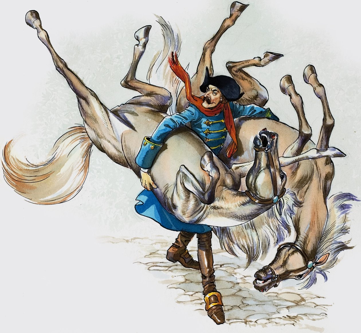 Las maravillosas aventuras del barón Munchausen (gouache sobre papel) de Nadir Quinto