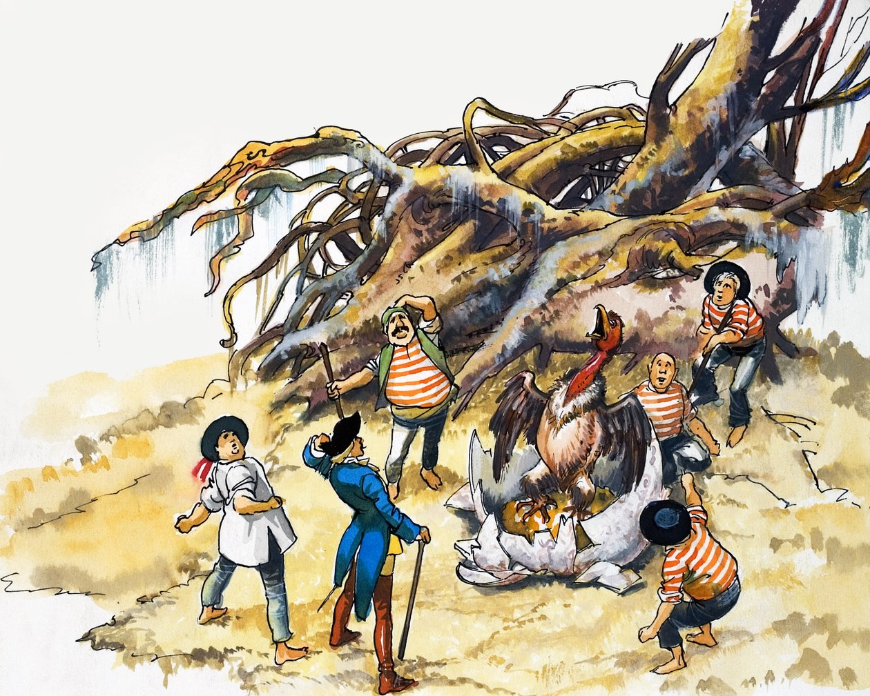 Las maravillosas aventuras del barón Munchausen (gouache sobre papel) de Nadir Quinto